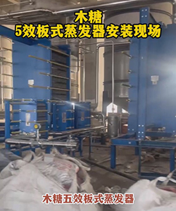 木糖5效板式蒸发器安装现场